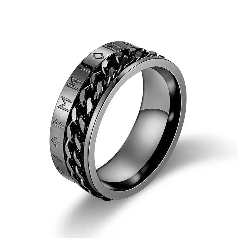 Stainless Steel Ring - Roman Numerals  front view - Beyond Love