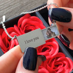 Personalized photo Necklace - To my Mother gift-ready packaging with rose box presentation