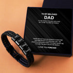 Luxury leather wristband - To my beloved Dad  front view - Beyond Love