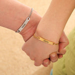 Lifestyle photo of Beyond Love Permanent Partner-Bracelets with Engraving as meaningful love gift
