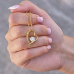 Lifestyle photo of 14k White Gold Necklace - With real Rose - To my Love as meaningful love gift