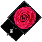 Close-up detail of Gift box with real rose showing premium quality craftsmanship