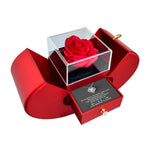 Side angle of personalized necklace Sterling Silver Necklace - With Real Rose - A mi Amor