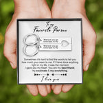 Keychain - To my favorite Person gift-ready packaging with rose box presentation