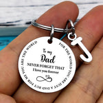 Keychain with initial - To my Dad gift-ready packaging with rose box presentation