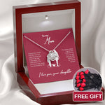 Side angle of personalized necklace Sterling Silver Necklace - Mother + 10 roses FREE