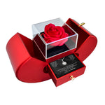 Sterling Silver Necklace with Real Rose + FREE EARRINGS custom engraving detail and material quality