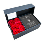 Sterling Silver Necklace - With 6 Roses - To My Love gift-ready packaging with rose box presentation