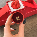 Side angle of personalized ring Sterling Silver Ring with Ring Box - Best Mom