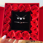 Side angle of personalized necklace Crystal Set - Necklace, Earrings & Bracelet