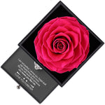 Side angle of personalized necklace Sterling Silver Necklace with real Rose Gift Box - To my Love