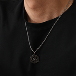 Side angle of personalized necklace Endless-Bracelet with Engraving & Zodiac Sign Necklace