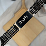 Stainless Steel Link Bracelet - To my beloved Dad gift-ready packaging with rose box presentation