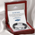 Leather wristband - Forever connected - To my Dad custom engraving detail and material quality