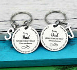 Lifestyle photo of Keychain with initial - To my Dad as meaningful love gift