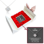 Close-up detail of Sterling Silver Necklace - Luxury Rose Box - To My Love showing premium quality craftsmanship