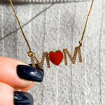 Lifestyle photo of Crystal Heart Necklace - To my amazing Mom as meaningful love gift