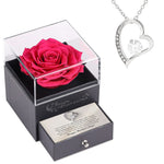 Sterling Silver Necklace with Rose Box - To My Friend´s Mom gift-ready packaging with rose box presentation