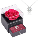 Side angle of personalized necklace Sterling Silver Necklace with Rose Box - Nr.1 Mother