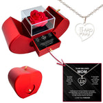 Te amo Mama Necklace - With Real Rose with surprise rose gift box front view - Beyond Love