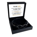 Infinity Bracelet - I love you “To my Son” with custom engraving front view - Beyond Love