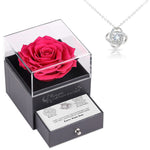 Multiple angles of Sterling Silver Necklace with Rose Box - Best Mom personalized necklace