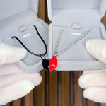 Heart Necklace for Couples  - Forever Connected worn styling photo showing elegant design