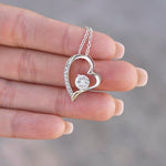 14k White Gold Necklace - With real Rose - To my Love custom engraving detail and material quality