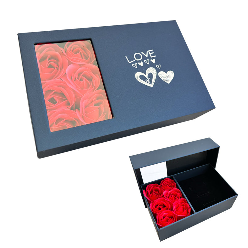 Partner gift box with real roses with surprise rose gift box front view - Beyond Love