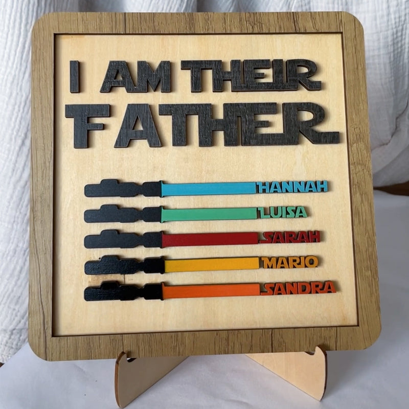 Close-up detail of Personalized Lightsaber Gift - I Am Your Father Sign showing premium quality craftsmanship