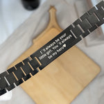Lifestyle photo of Stainless Steel Link Bracelet - To my beloved Dad as meaningful love gift