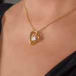 Close-up detail of 14K White Gold Necklace with Surprise Rosebox - To My Mom showing premium quality craftsmanship