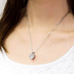 Side angle of personalized necklace Sparkling Love Set - Necklace, Earrings & Bracelet