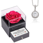 Multiple angles of Sterling Silver Necklace with Rose Box - To My Mom personalized necklace