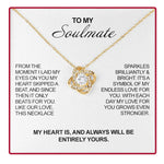 Sterling Silver Necklace - With Real Rose - To My Soulmate gift-ready packaging with rose box presentation