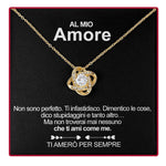 Collana in Argento Sterling - Con Rosa Reale - Al mio amore gift-ready packaging with rose box presentation