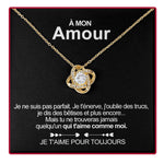 Collier en argent sterling - avec une vraie rose - À mon amour gift-ready packaging with rose box presentation