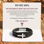 Cross bracelet - To my beloved Son  front view - Beyond Love