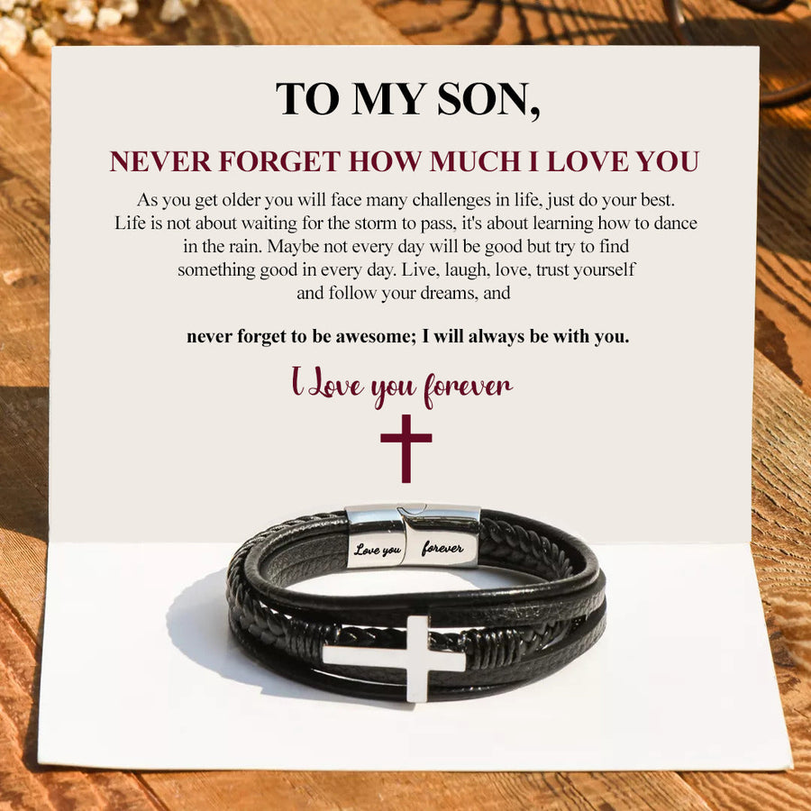 Cross bracelet - To my beloved Son