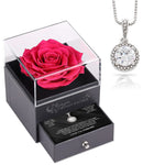 Sterling Silver Necklace with Rose Box - To My Mother worn styling photo showing elegant design