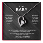 Sterling Silver Necklace - With Real Rose To My Baby gift-ready packaging with rose box presentation