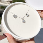 Close-up detail of Sterling Silver Necklace & Earrings - Rose Gift Box showing premium quality craftsmanship