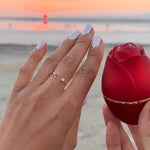 Initial Ring with Luxury Rosebox with Light gift-ready packaging with rose box presentation