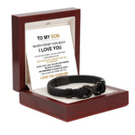 Infinity Bracelet - I love you “To my Son” custom engraving detail and material quality