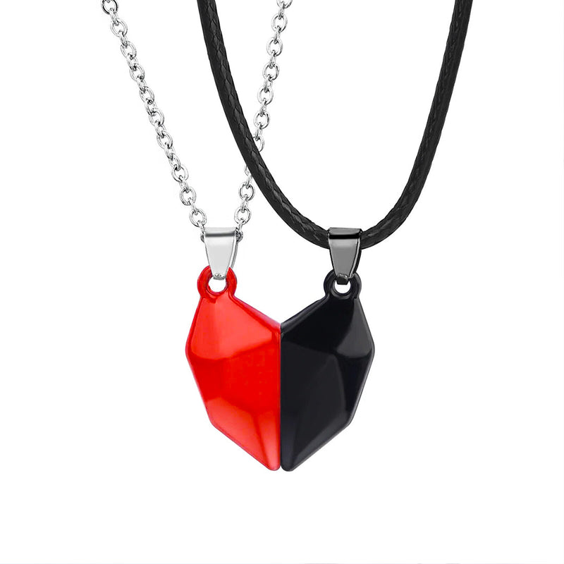 Heart Necklace for Couples  - Forever Connected with surprise rose gift box front view - Beyond Love