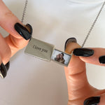 Side angle of personalized necklace Personalized photo Necklace - To my Mother