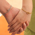Beyond Love Permanent Bracelets with Name Engraving with surprise rose gift box front view - Beyond Love