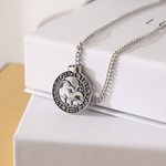 Endless-Bracelet with Engraving & Zodiac Sign Necklace worn styling photo showing elegant design