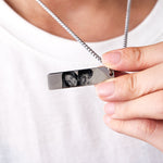 Lifestyle photo of Personalized Eye Photo Necklace as meaningful love gift