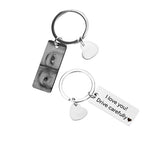 Close-up detail of Personalized Eye Photo Keychain showing premium quality craftsmanship